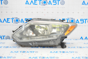 Headlight front left Nissan Rogue 14-16 bare halogen, break crepe