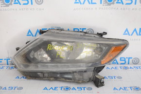 Headlight front left Nissan Rogue 14-16 bare halogen, water damage