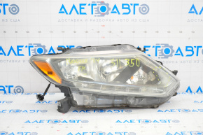 Headlight front right Nissan Rogue 14-16 bare halogen, break crepe, scratch