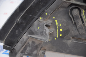 Headlight front right VW Jetta 11-16 bare USA halogen, broken crepe, spider web on glass, without covers