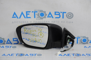 Left side mirror complete Nissan Rogue 14-16 5 pins, turn signal, silver, crack on turn signal