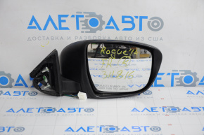 Side mirror right complete Nissan Rogue 14-16 5 pins, turn signal, silver, spider web on turn signal