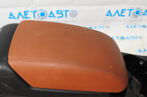 Central console, armrest, and cup holders for the Audi Q5 8R 09-17, brown, cracked armrest