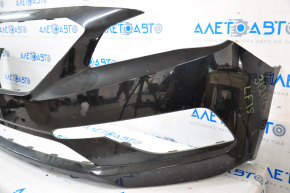 Front bumper bare Hyundai Sonata 15-17 SE black, dented, cracks, broken fasteners