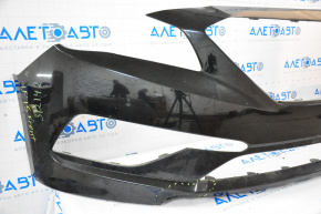 Front bumper bare Hyundai Sonata 15-17 SE black, dented, cracks, broken fasteners