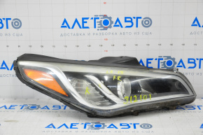Headlight front right bare Hyundai Sonata 15-17 halogen without fastening, missing two covers