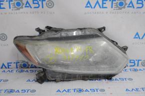 Headlight front right Nissan Rogue 14-16 bare halogen, water damage, for polishing