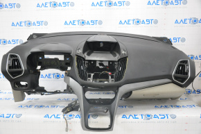 Torpedo front panel without AIRBAG Ford C-max MK2 13-18 black, with glove compartment, broken bar