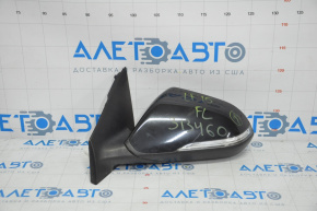 Left side mirror complete Hyundai Sonata 15-17 8 pins, BSM, black turn signal S3