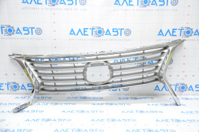 Radiator grill grill Lexus RX350 RX450H 13-15 rest, without emblem, broken fasteners, crack, chrome swelled