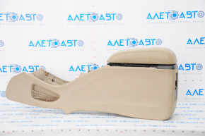 Console central armrest Dodge Journey 11-20 beige, scratches, cracks on leather