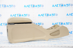 Console central armrest Dodge Journey 11-20 beige, scratches, cracks on leather