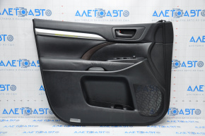 Door trim card front left Toyota Highlander 14-16 black bump, scratch on overlay
