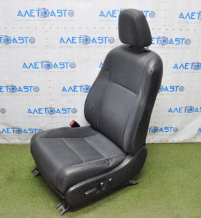 Driver's seat Toyota Highlander 14-19 with airbag, electric, combination leather black, worn leather