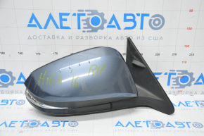 Side mirror right complete Toyota Highlander 14-19 6 pins, turn signal, heated, blue