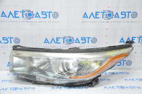 Headlight front left Toyota Highlander 14-16 naked dark halogen, broken crepe, for polishing