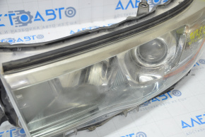 Headlight front left Toyota Highlander 14-16 naked dark halogen, broken crepe, for polishing