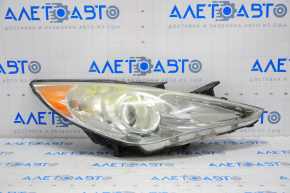 Headlight front right bare Hyundai Sonata 11-14 glossy reflector, spiderweb