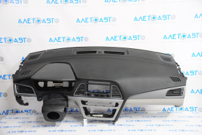 Dashboard front panel without AIRBAG Hyundai Sonata 15-17 gray inlay visible contact AIRBAG