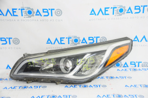 Headlight front left bare Hyundai Sonata 15-17 halogen without fastening, sand, without plug
