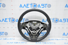 Naked steering wheel Toyota Highlander 14-19 leather black, scratches, worn