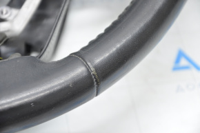 Naked steering wheel Toyota Highlander 14-19 leather black, scratches, worn