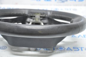 Naked steering wheel Toyota Highlander 14-19 leather black, scratches, worn