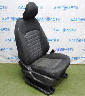 Passenger seat Ford Edge 15-17 without airbag, manual, cloth black, for cleaning