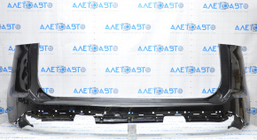 Rear bumper bare Ford Edge 15-18 pre-rest without parking sensor black, dented, cracks, broken fasteners, scratches