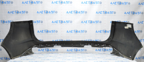 Rear bumper bare Ford Edge 15-18 pre-rest without parking sensor black, dented, cracks, broken fasteners, scratches