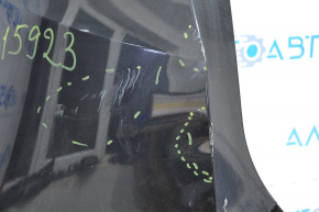 Rear bumper bare Ford Edge 15-18 pre-rest without parking sensor black, dented, cracks, broken fasteners, scratches