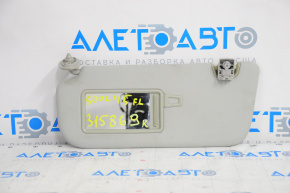 Left visor Kia Soul 14-18 gray, dry cleanable