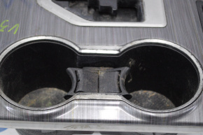 Center console trim with cup holders Toyota Camry v50 12-14 usa scratches, chrome defect