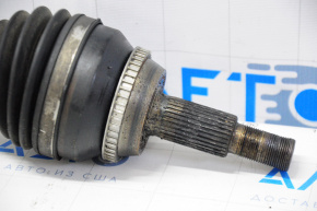 Drive axle shaft front right Toyota Highlander 14-16 3.5 FWD, with bracket, outer CV joint thread is crushed