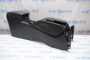 Console center armrest and cup holders Nissan Rogue 17-18 black, without heated seats, scratches