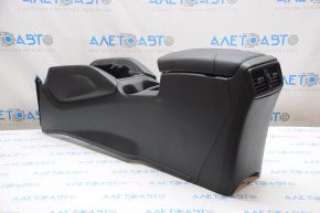 Console center armrest and cup holders Nissan Rogue 17-18 black, without heated seats, scratches