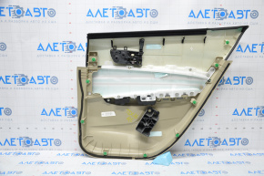 Door trim card rear left Acura TLX 15-17 pre-rest leather beige, defect overlay, scratches, scuffs