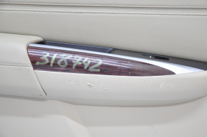 Door trim card rear left Acura TLX 15-17 pre-rest leather beige, defect overlay, scratches, scuffs