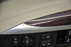 Door trim card front left Acura TLX 15-17 leather beige, defect of lining and leather