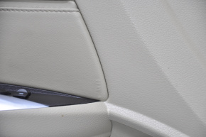 Door trim card front left Acura TLX 15-17 leather beige, defect of lining and leather