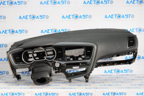 Dashboard front panel without AIRBAG Kia Optima 14-13 black, worn center console trim
