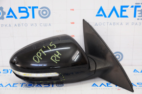 Right side mirror complete Kia Optima 14-15 rest 6 pins, turn signal, heated, black, cracked
