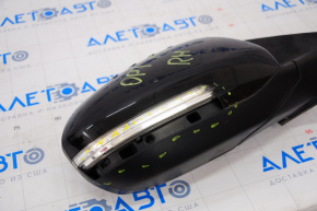 Right side mirror complete Kia Optima 14-15 rest 6 pins, turn signal, heated, black, cracked