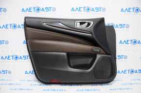 Door trim card front left Infiniti JX35 QX60 13-15 black-brown, under memory