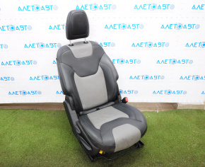 Passenger seat Jeep Cherokee KL 14-18 with airbag, mechanic, black-gray leather, dry-cleanable