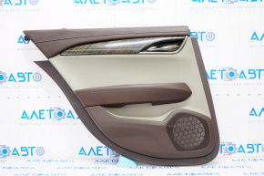 Door trim card rear left Cadillac ATS 13- brown leather, cracks on leather