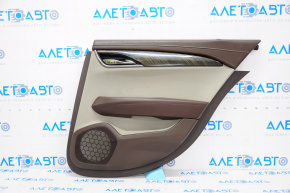 Door trim card rear right Cadillac ATS 13- brown leather, cracks on leather