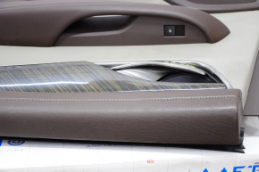 Door trim card rear right Cadillac ATS 13- brown leather, cracks on leather