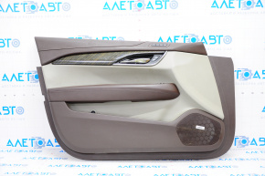 Door trim card front left Cadillac ATS 13- brown leather, cracks on leather