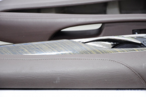 Door trim card front right Cadillac ATS 13- brown leather, cracks on leather